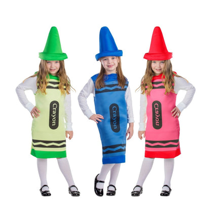 Crayon Costume for Kids – Colorful Crayon Tunic & Hat Set | Fun Halloween Dress Up Outfit