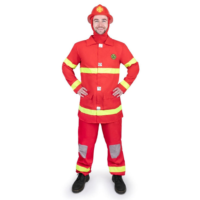 Adult Red Firefighter Outfit, Classic Firefighter-Themed Attire for Men, Emergency Responder Dress-Up Apparel for Parties, Role Play and Events