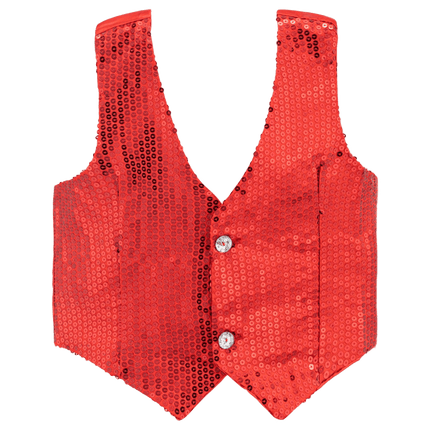 Adult Red Sequin Vest with Sparkling Design and Party Style Finish