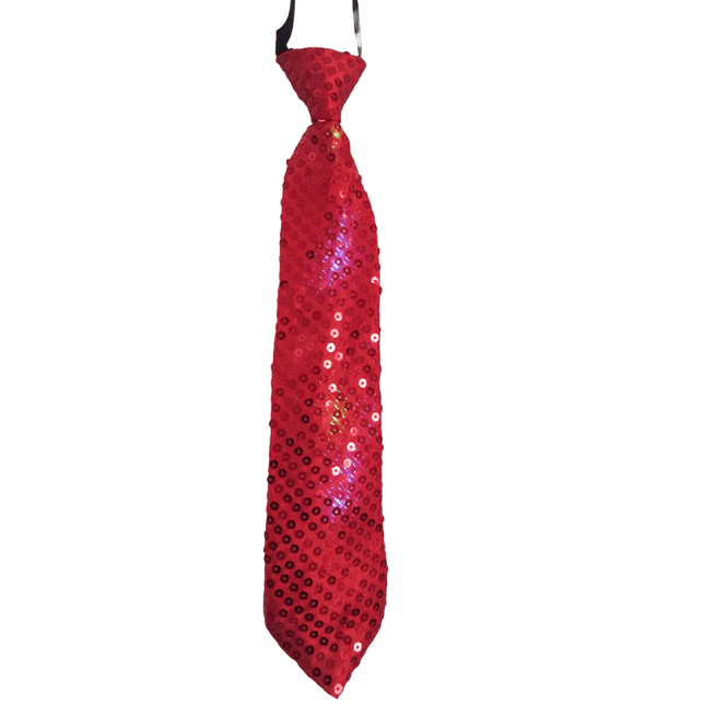 LED Light-Up Sequin Necktie – Flashing Party & Costume Accessory