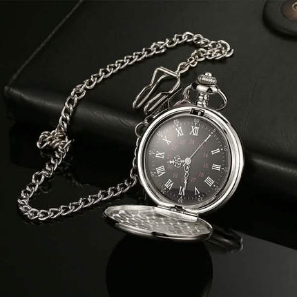 Retro Smooth Men Pocket Watch with Chain