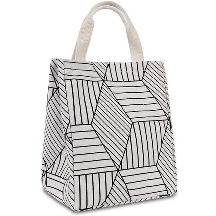 Reusable Lunch Bag Insulated Lunch Box Canvas Fabric with Aluminum Foil