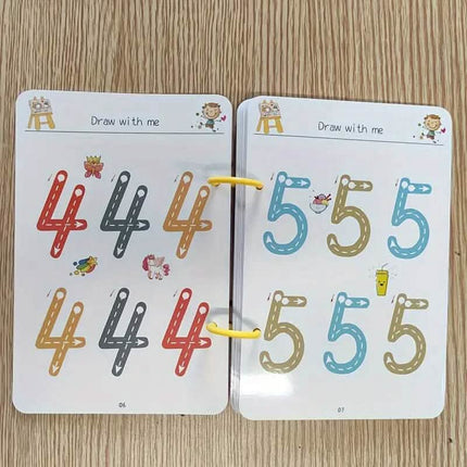 Reusable Magic Practice Workbook Set with Erasable Pen and Refills