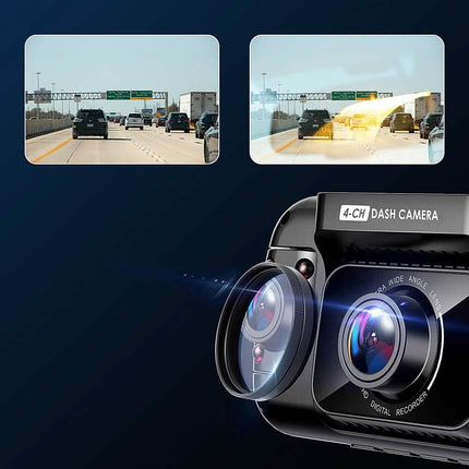 Rexing - R4 4 Channel Dash Cam with All Around 1080p Resolution, Wi-Fi, and GPS - Black  (Refurbished)