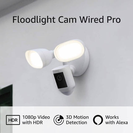 Ring Floodlight Cam Wired Pro with Bird’s Eye View and 3D Motion Detection (Refurbished)