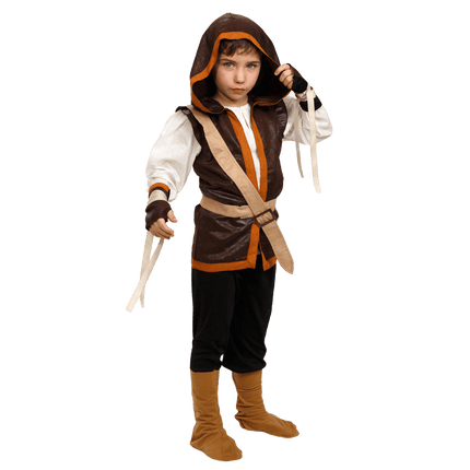 Kids Robin Hood Costume with Archer Outfit, Tunic and Forest Style Details