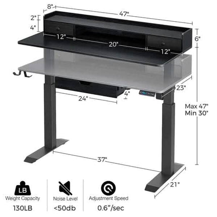 Rolanstar Single Motor Free Standing Electric Height Adjustable Desk