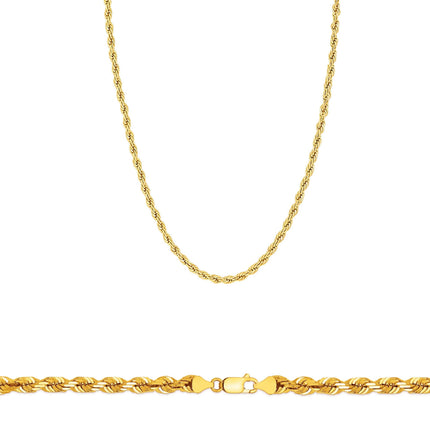 Rope Chain in Yellow Gold - 2mm