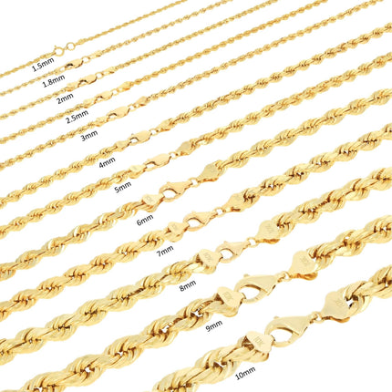 Rope Chain in Yellow Gold - 3mm