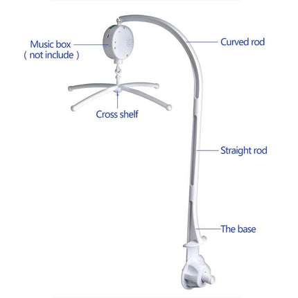 Rotary Baby Cot Mobile Crib Bed Toy Infant Bell Hanging Stand Arm Bracket