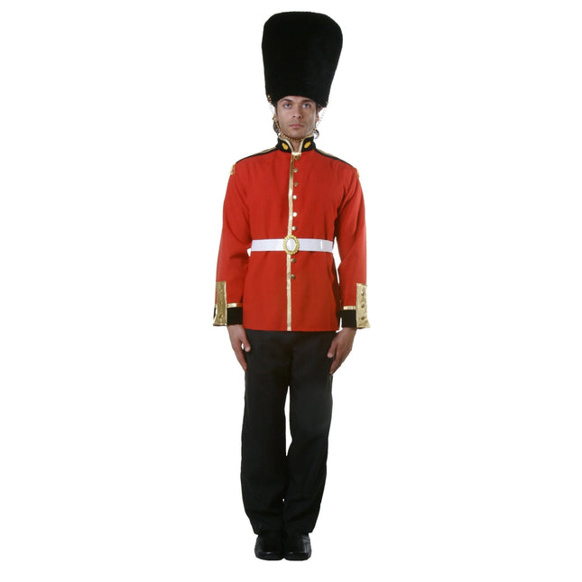Adult Royal Guard Soldier Costume with Military Jacket, Hat and Ceremonial Details