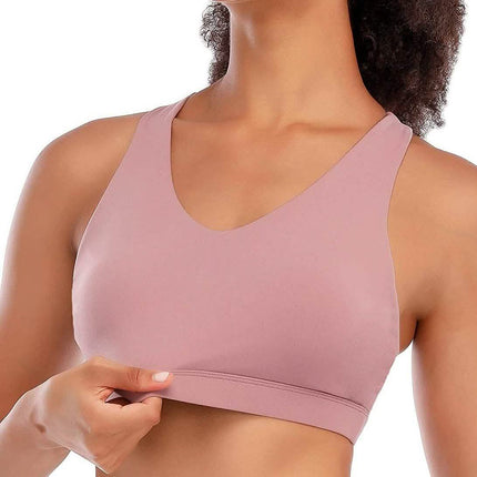 RUNNING GIRL Criss-Cross Back Padded Strappy Sports Bra