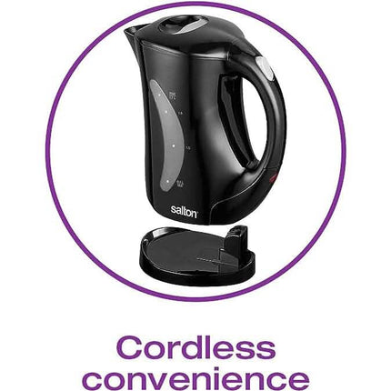 Salton Cordless Jug Kettle 1.7 Liter/Quart - Black