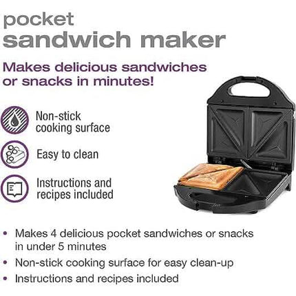Salton Pocket Sandwich Maker - Black