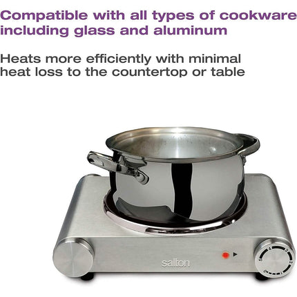 Salton Stainless Steel Infrared Portable Electric Cooktop