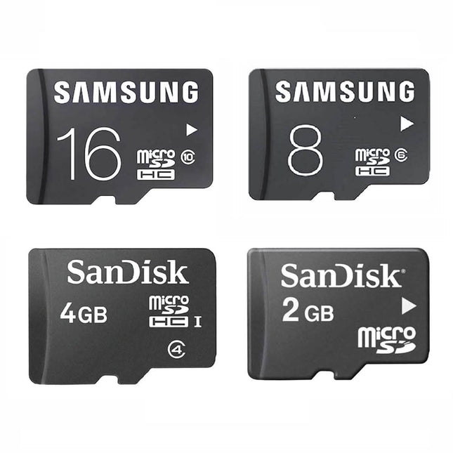 Sandisk or Samsung microSD Memory Card Adapter Included - Assorted Sizes