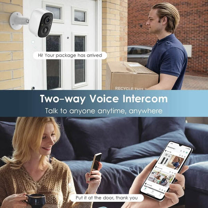 Security Camera Wireless Outdoor, 2-Way Talk Battery Powered Wi-Fi Camera  (Refurbished)