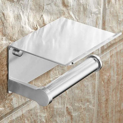 Self-adhesive Toilet Paper Holder With Shelf