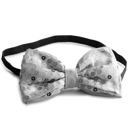 LED Flashing Sequin Bow Tie, Sparkling Light Up Party Costume Accessory