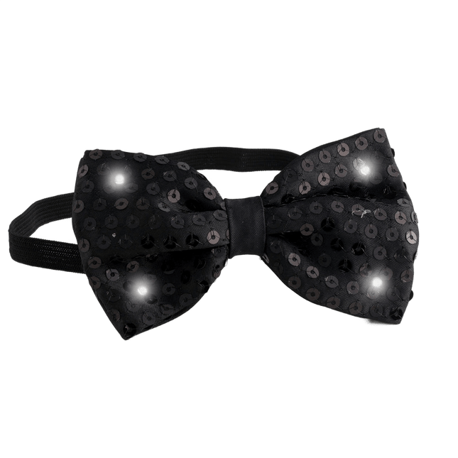LED Flashing Sequin Bow Tie, Sparkling Light Up Party Costume Accessory