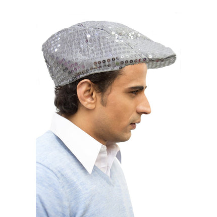 Sequined Flat Cap Hat – Sparkly Costume & Party Accessory Multiple Colors