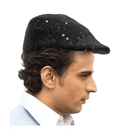 Sequined Flat Cap Hat – Sparkly Costume & Party Accessory Multiple Colors