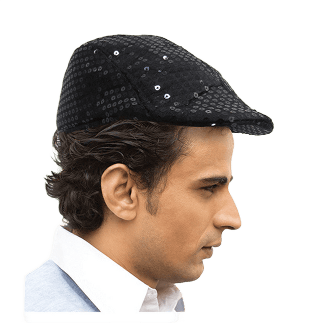 Sequined Flat Cap Hat – Sparkly Costume & Party Accessory Multiple Colors