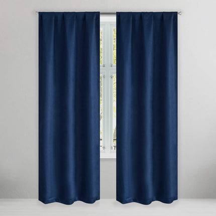 Set of 2: Brushed Textured Blackout Thermal Window Curtain Pair Panel