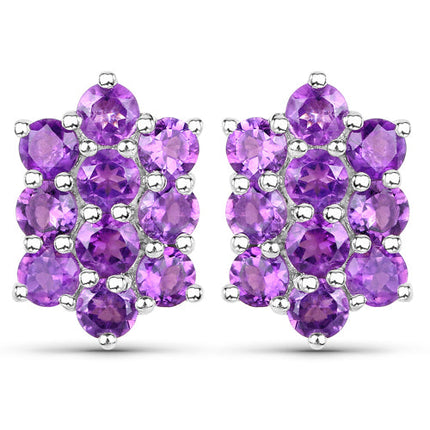 6.80 Carat Genuine Amethyst .925 Sterling Silver 3 Piece Jewelry Set (Ring, Earrings, and Pendant w/ Chain)