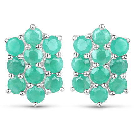 6.60 Carat Genuine Emerald .925 Sterling Silver 3 Piece Jewelry Set (Ring, Earrings, and Pendant w/ Chain)