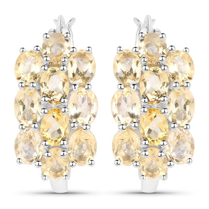 8.32 Carat Genuine Citrine .925 Sterling Silver 3 Piece Jewelry Set (Ring, Earrings, and Pendant w/ Chain)