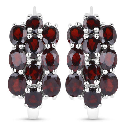 10.40 Carat Genuine Garnet .925 Sterling Silver 3 Piece Jewelry Set (Ring, Earrings, and Pendant w/ Chain)
