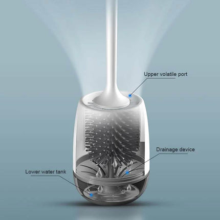 Silicone Head Toilet Brush Quick Draining Clean Tool