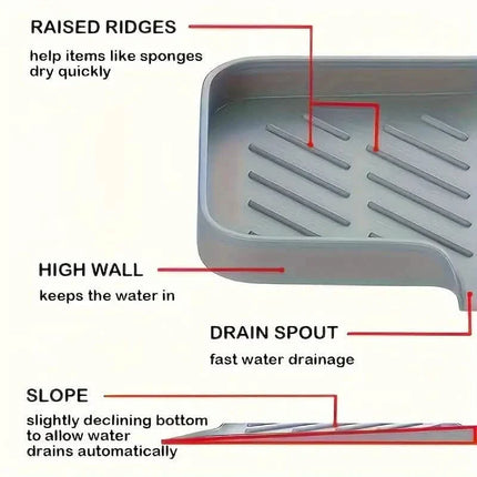 Silicone Sink Organizer Tray – Non-Food Contact Soap Holder