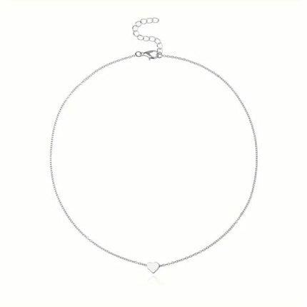 Simple Exquisite Heart-Shaped Pendant Alloy Necklace