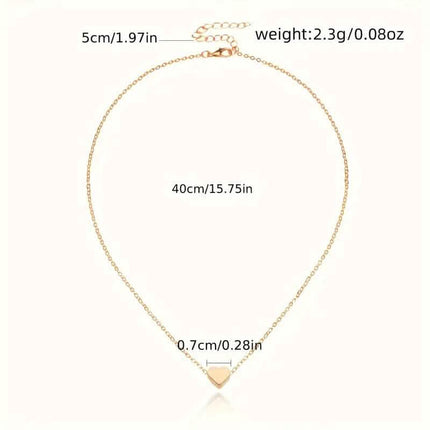 Simple Exquisite Heart-Shaped Pendant Alloy Necklace