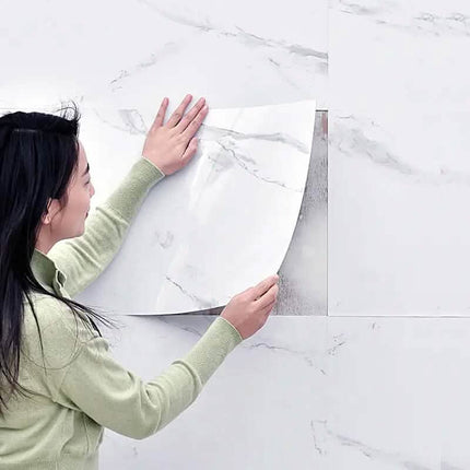 Simulated Thick Marble Tile Floor Self-adhesive Sticker