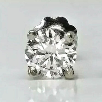Single 0.40CT Real Genuine Diamond Stud Earring 14k Solid Gold Wow