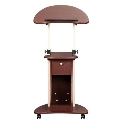 Sit-to-Stand Rolling Adjustable Laptop Cart with Storage