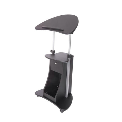Sit-to-Stand Rolling Adjustable Laptop Cart with Storage