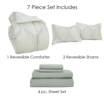 Sloane Street Hexagon Strié Stripe Reversible Bed in a Bag