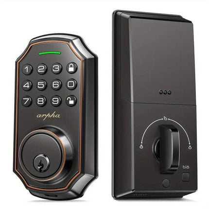 Smart Keypad Door Deadbolt Lock Set with 100-Code Keyless Entry and Anti-Peeking Password