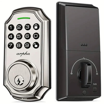 Smart Keypad Door Deadbolt Lock Set with 100-Code Keyless Entry and Anti-Peeking Password