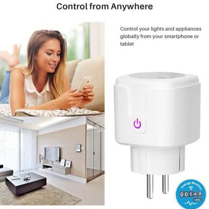 Smart Plug WiFi Socket Power Monitor Timing Function Tuya SmartLife APP Control Works With Alexa Google Assistant