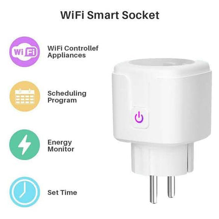 Smart Plug WiFi Socket Power Monitor Timing Function Tuya SmartLife APP Control Works With Alexa Google Assistant