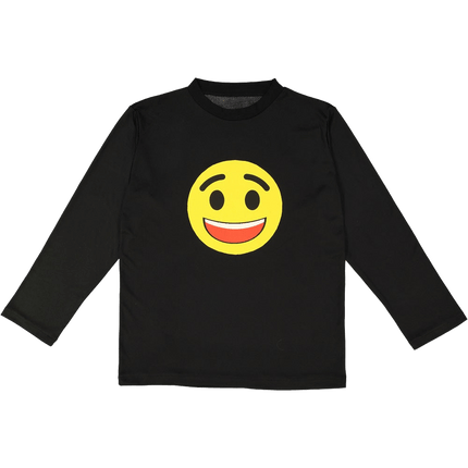 Adult Smiling Face Emoji T-Shirt with Fun Graphic Print and Casual Style