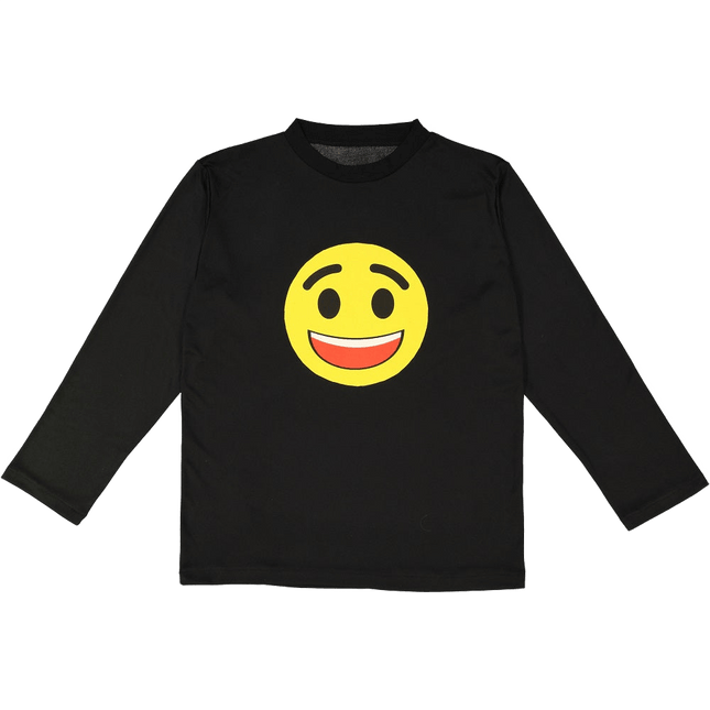 Adult Smiling Face Emoji T-Shirt with Fun Graphic Print and Casual Style