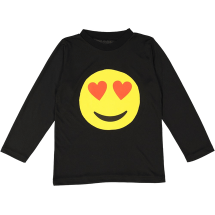 Adult Smiling Heart Emoji T-Shirt with Cute Graphic Print and Fun Casual Style