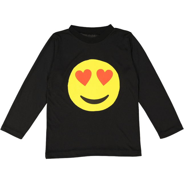 Adult Smiling Heart Emoji T-Shirt with Cute Graphic Print and Fun Casual Style