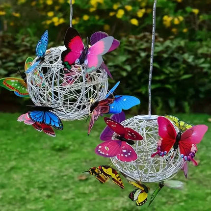 Solar Butterfly Wind Chime Lights, Garden Hanging Decor Lighting Fixture